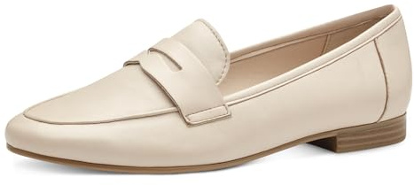 MARCO TOZZI Damen Slipper aus Leder mit Blockabsatz, Beige (Cream), 38 EU