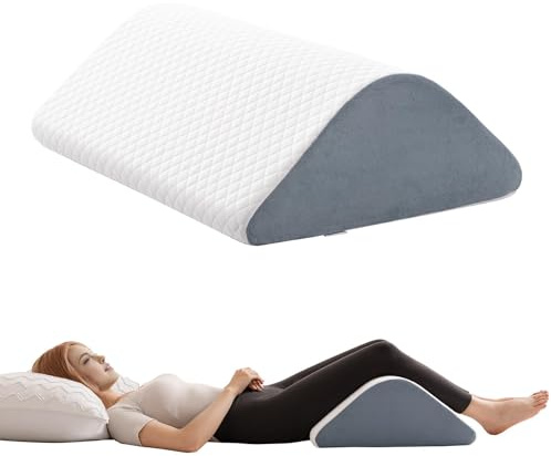 Knee Wedge Pillow for Post-Surgery Recovery-Leg Elevation Support for Sleep Position, Alleviating Lower Back & Hip Pain Enhancing Circulation in Ankles Legs Triangle Pillow with Removable Cover