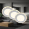 BRILONER - 3er Set LED Einbaustrahler 230V mit Nachtlichtfunktion, Flächen und Ringe sep. schaltbar, Speicherfunktion, LED Spot, flach, Deckenspots, Einbauleuchten, Wohnzimmer, 93x30mm, Chrom-Matt