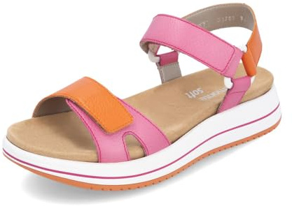 Remonte Damen Riemchensandalen D1J57, Frauen Sandalen,lose Einlage,offene Schuhe,Strandschuhe,Sandaletten,Sommersandalen,bequem,flach,rosa (31),37 EU