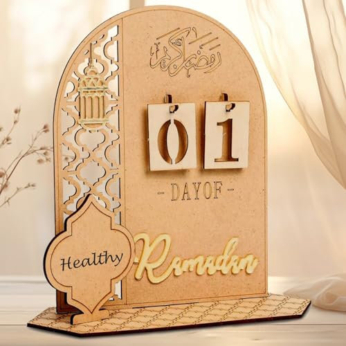 Ramadan Kalender Aus Holz | Ramadan Deko | Ramadankalender Kinder | Eid Mubarak Adventskalender, DIY Ramadan Dekoration 30 Tage Countdown - Kalender für Zuhause