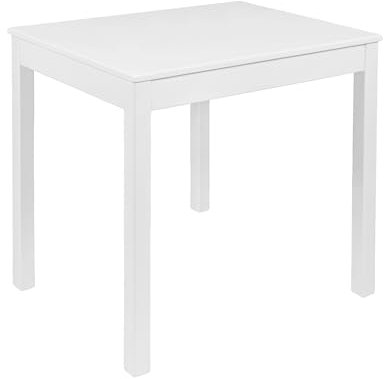 Krok Wood Esstisch Tomas aus Massivholz in Buche, Farbe Weiß (70 х 50 х 75 cm)