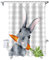 ALAGEO Oster-Duschvorhang, Hase, Karotte, Duschvorhänge für Badezimmer, Grau, Büffelkariert, Badewannenvorhänge, Frühling, Ostern, Dekorationsset, 12 Haken, wasserdichter Stoff, Standard, 183 x 183 cm