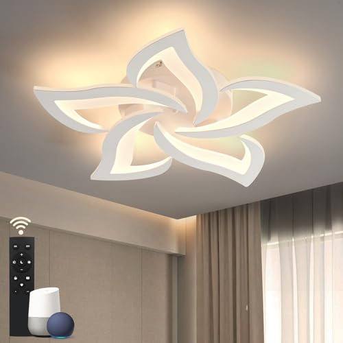 Sky angle Smart LED Deckenleuchte Dimmbar,Wohnzimmerlampe mit Fernbedienung Farbwechsel,Schlafzimmer Deckenlampe moderne Deckenbeleuchtung Deckenbeleuchtung