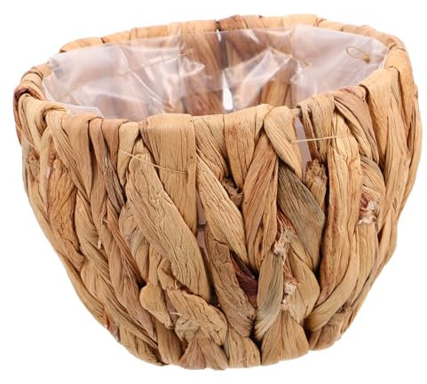 PRETYZOOM Handwoven Straw Storage Basket Tall Seagrass Planter Laundry Basket Decorative Home Organizer for Indoor Outdoor