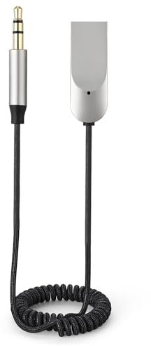 Receptor Bluetooth Coche 5.4 con Conector Jack 3.5mm USB Adaptador Bluetooth Auxiliar para Coche Manos Libres Audio Alta Fidelidad Compatible con Auriculares Altavoces