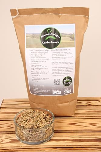 Kaninchenmix, Kaninchenfutter (10kg), Memmendorfer Kaninchenmix – Alleinfuttermittel für Hasen und Kaninchen, Proteinquelle, nachhaltig angebaut mit Luzerne aus Deutschland