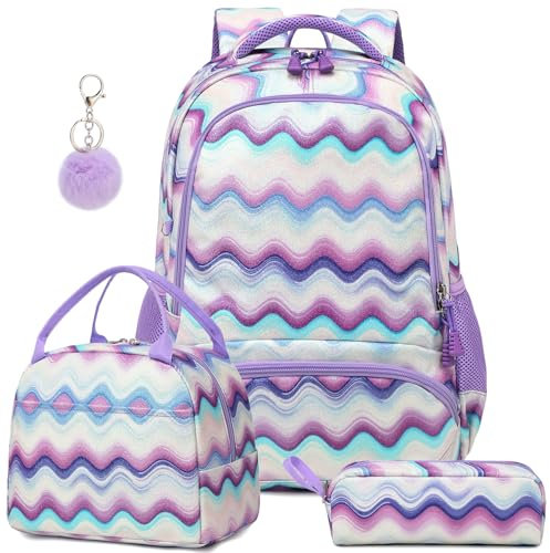 Kimwadalh Sac à Dos Enfent Paillettes Cartable Primaire Filles Scolaires 1-3 Classe,Sacs d'école Fille Cartables Primaires Sacs à Dos CE1 CE2 Fille, Isotherme Panier Repas + Trousse