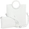 Caspar 2 in 1 Leder Set Umhängetasche mittelgroße Damen Handtasche Crossbody Bag mit herausnehmbarer Innentasche - CLASSIC LINE - Modell No.836 - Made in Italy, Farbe:weiß