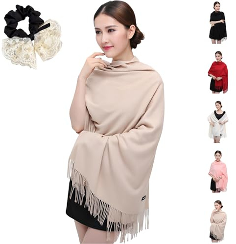 LaresDay Damen Pashmina Schal Stola aus Kunstkaschmir - Festlich für Abendkleid & Hochzeit - Weiches Schultertuch für Herbst Winter