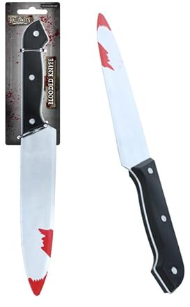 31cm Bloodied Knife Halloween Costume Accessory – Scary Fake Knife Prop for Fancy Dress, Trick or Treat, Cosplay, Haunted Houses & Horror Party Decorations