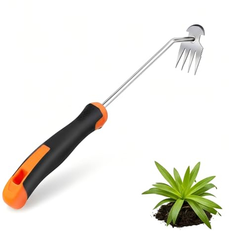 MINOVARA Weed Puller Tool, Portable Rubber-Handled Garden Tools, Four-Tined Weeding Tool, Uprooting Weeding Tools, Crevice Weeder, Yard Weed Tools and Weed Removal Tool (style1)