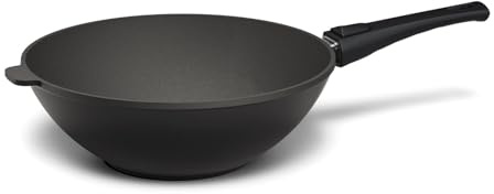 Hoffmann STONIQ Wokpfanne Ø 30 cm – PFAS-frei, Aluguss Wok mit abnehmbarem Stiel, IQ-SHIELD Antihaftbeschichtung, induktionsgeeignet, backofenfest 300 °C – Made in Germany WOK (ohne Deckel)