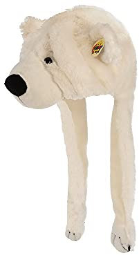 Euro Souvenirs Plüsch Eisbär Mütze 55 cm, Weiß, Tier, Schmusen, Fantasie-Spiel, Dekoration