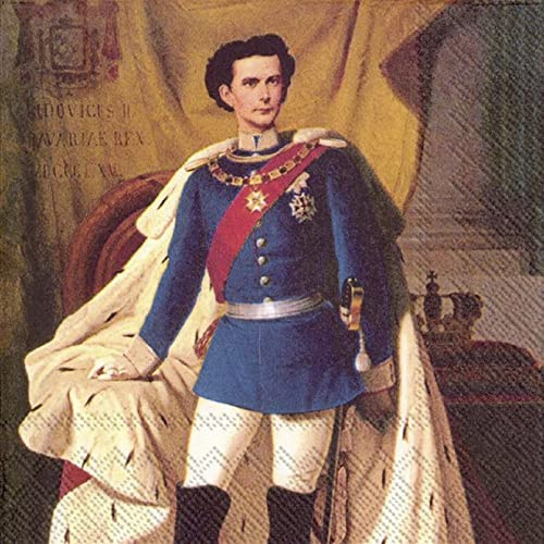 20 Stück, Design Serviette König Ludwig II von Bayern