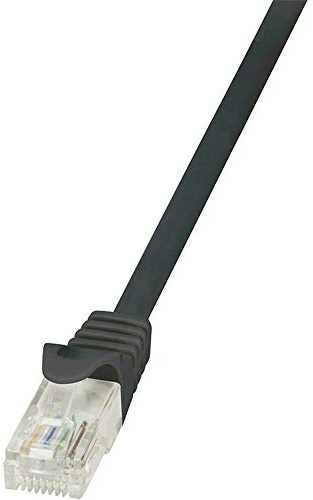 LogiLink CP2023U CAT6 U/UTP EconLine Patch Cable, 0.5 Meter Length, Black, Black, 0.5 Meter Length