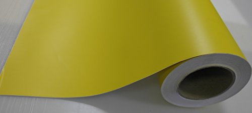Könighaus (5,53/m2) Gelb Matt Autofolie 500 x 152 cm mit Luftkanälen + Gratis Rakel inkl. Anleitung