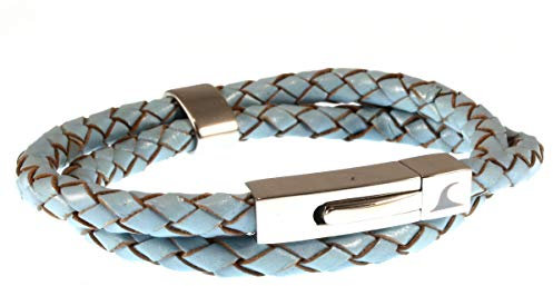 WAVEPIRATE® Echt Leder-Armband Two F Heaven 41 cm Edelstahl-Verschluss in Geschenk-Box Surfer Männer Herren