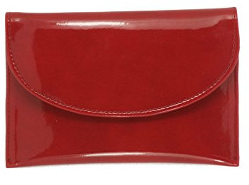 LONI Portefeuille en similicuir verni pour femme, rouge foncé (Rouge) - Dinky Purse-Dark Red