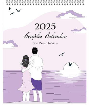 2025 Paar-Kalender für 2 Personen - Einmonatige Ansicht Slogan Art by Arpan