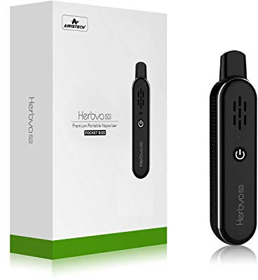 Airistech 5G Dry Herb Vaporizer for Aromatherapy Herbs, Herbal Vaporizer with 360° Heating Structure Ceramic Chamber, 3 Temps Setting,2 Optional Mouthpieces Vaporizer No Nicotine (Black)