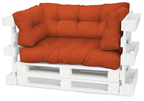 Spatium Palettenkissen Palettenauflage Palettenpolster Euro Palettenmöbel (Kurzes Rückenkissen 60x40x10/20 , Orange)