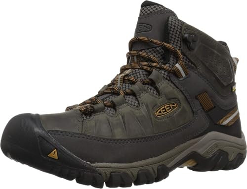KEEN Herren Targhee 3 Mid Waterproof Wanderstiefel, Schwarzes Olive Goldbraun, 44.5 EU Weit