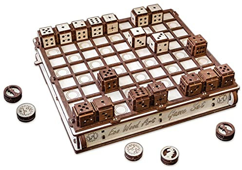 EWA Eco-Wood-Art - Ensemble de Jeu de société à Construire 3-en-1 - Puzzle 3D mécanique en Bois - Puzzle pour Adultes et Adolescents - Assemblage sans Colle - 620 pièces SPIELSET Naturel