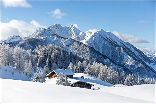 Muralo Fototapete Gebirge 240 x 360 cm Vlies Tapete Wandtapeten Berge Winter Ausblick Wohnzimmer Schlafzimmer Moderne Wandbilder XXL Natur Landschaft Panorama Wand Dekoration