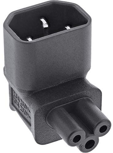 InLine® Netzadapter IEC 60320 C14 / C5, Oben/unten gewinkelt, 3pol. Kaltgeräte/Notebook
