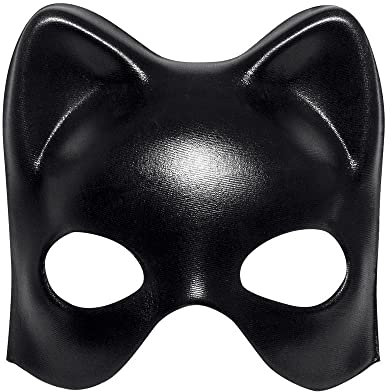 Boland 00253 - Augenmaske Katze, schwarz, für Erwachsene, Halbmaske, Gesichtsmaske, Unisex, Karneval, Fasching, Fastnacht, Mottoparty, Halloween