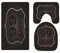 A.Monamour Badezimmer Badematte 3 Teilig Set Usa Route 66 Schwarzer Hintergrund Flanell WC Toilette Deckel Deckt Bad Matte Teppich Badteppiche Badvorleger Badgarnitur Vorleger