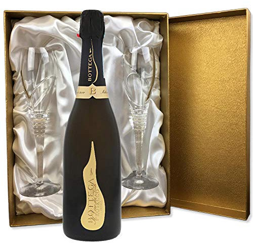 Bottega Vino dei Poeti Prosecco DOC in Gold Presentation Set With Flutes 75cl 11.5% abv