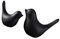 WINOMO 2Pcs Keramik Vogel Figuren Home Decor Moderne Vogel Figuren Kleine Keramik Vogel Ornamente Home Büro Dekoration (Schwarz)