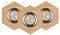 Licht-Erlebnisse Einbauleuchte 3-er Set Holz Eiche Metall Modern mit LED 5W zielgerichteter Deckenspot Bad DELEN