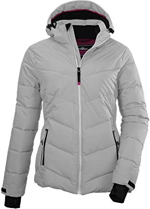 killtec Damen Steppjacke/Skijacke mit abzippbarer Kapuze und Schneefang - KSW 289 WMN SKI JCKT, hellgrau, 42, 37956-000