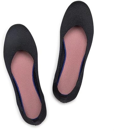 Frank Mully Women’s Ballet Flat Shoes Knit Dress Shoes Round Toe Slip On Ballerina Walking Flats Shoes for Woman Low Wedge Comfort Soft, Navy Blue, 7 UK