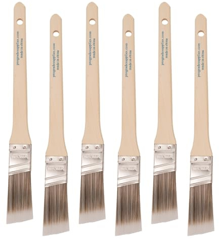 Vermeer Paint Brushes - 6-Pack - 1 Angle Sash Brushes for All Latex and Oil Paints & Stains - Home Improvement - Interior & Exterior Use