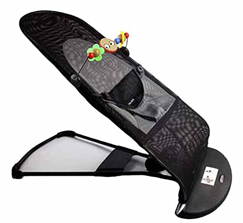 GalPat Baby Hamaca Bebé Plegable + Arco de Juegos - Balanceo Natural - Ergonómica - Tejido Transpirable Suave y Antialérgico - 3 Posiciones (NEGRO)