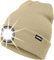 ATNKE LED Beleuchtete Mütze,Wiederaufladbare USB Laufmütze mit Licht Extrem Heller 4 LED Lampe Winter Warme Stirnlampe für Herren und Damen Geschenke/Beige