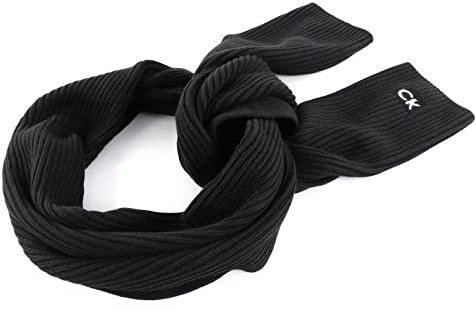Calvin Klein Herren Classic Cotton Rib Scarf 30X180 K50K509693 Schals, Schwarz (Ck Black), OS