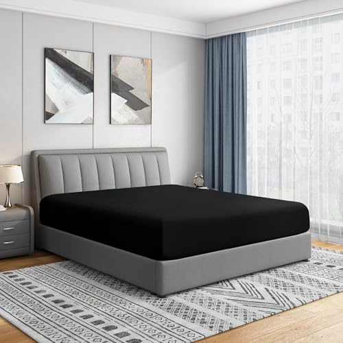 Cathay Home Spannbettlaken für Doppelbett, doppelt gebürstet, ultraweich, Knitter- und lichtbeständig, nur 35,6 cm Standard-Spannbetttuch, passgenau für 30,5-40,6 cm Tiefe Matratzen (Doppelbett,