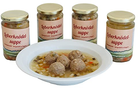 Leberknödelsuppe im Glas ★ Hausgemachte Qualität aus Bayern ★ Landmetzger Schiessl ★ ca. 1200g