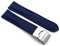 Sulla 24mm Uhrenband Genuine Leder Armband mit Faltschließe aus Edelstahl Königsblau
