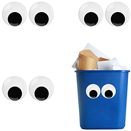 Ojos Autoadhesivos Manualidades 3 Pares, Ojos Adhesivos Autoadhesivo 80 Mm Wiggle Eyes Para Refrigeradores Bin Decoración De Puerta De Halloween