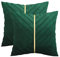Tosleo 2er Set Kissenbezüge Samt Kissen mit Goldfarbenem Leder 45x45cm Dekokissen Moderne Luxuriös für Sofa Gartenbett Couch Wohnzimmer Sofakissen Bett