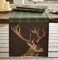 Tischläufer Hirsch braun / Schottenkaro grün, 40x140 cm, Mitteldecke