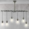 ECD Germany Hängelampe 6 flammige Hängeleuchte E27 Fassung, 43 cm, Beton-Optik/Schwarz, Metall/Kunststoff, Vintage/Retro Design - Pendelleuchte Pendellampe Deckenlampe Kronleuchter Leuchte Lampe
