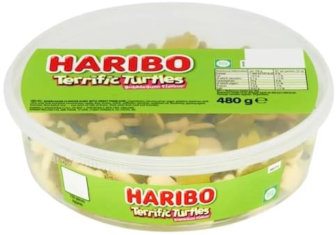 Haribo Gummy Candy Tub - Perfect for Parties and Snacking Filled with Your Favorite Flavours Delicious and Fun for All Ages (Terrific Turtles)