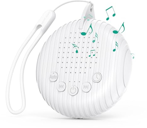 ORIA Portable White Noise Machine for Baby, 10 Sounds, Cry Detection | USB Rechargeable, 20-Hour Battery, 15, 30 and 60-Minute Timer, Memory Function, Lanyard for Prams and Travel